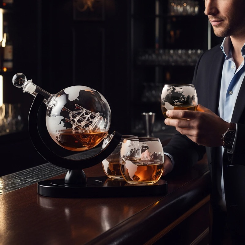 Decanter Globe Set - Creative Globe Decanter Set with Carafe