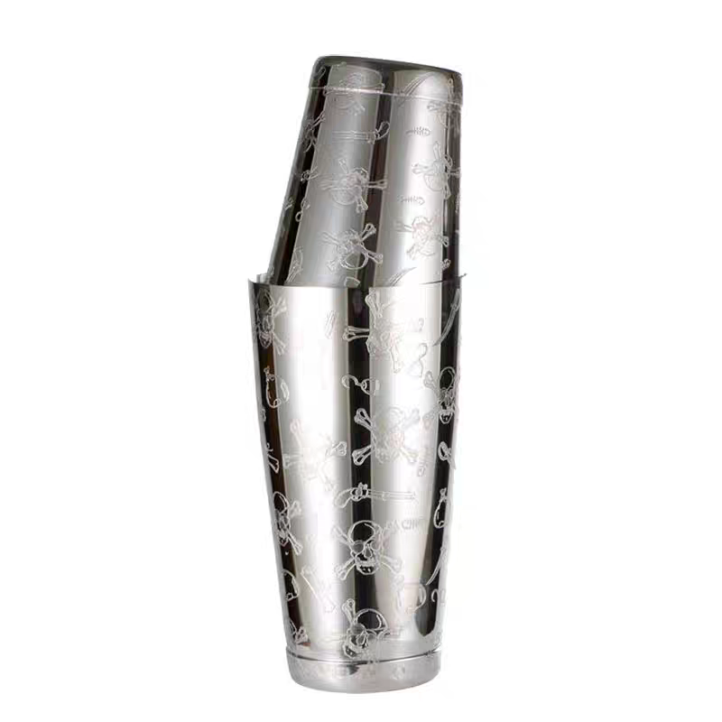 Boston Shaker Set - 500ml/800ml Engraving Skull Stainless Steel Cocktail