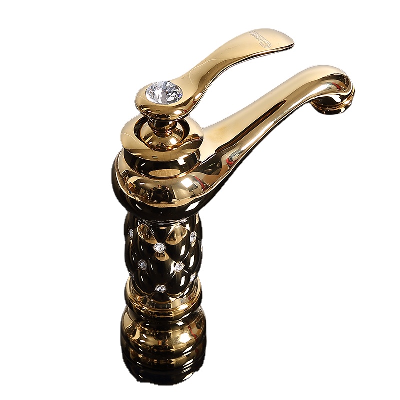 Home Bar Sink - Washbasin Faucet Gold Crystal Faucet Classic