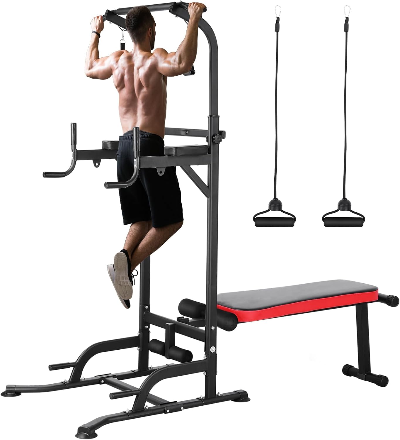 Home Bar And Gym - Power Tower with Bench, Pull Up