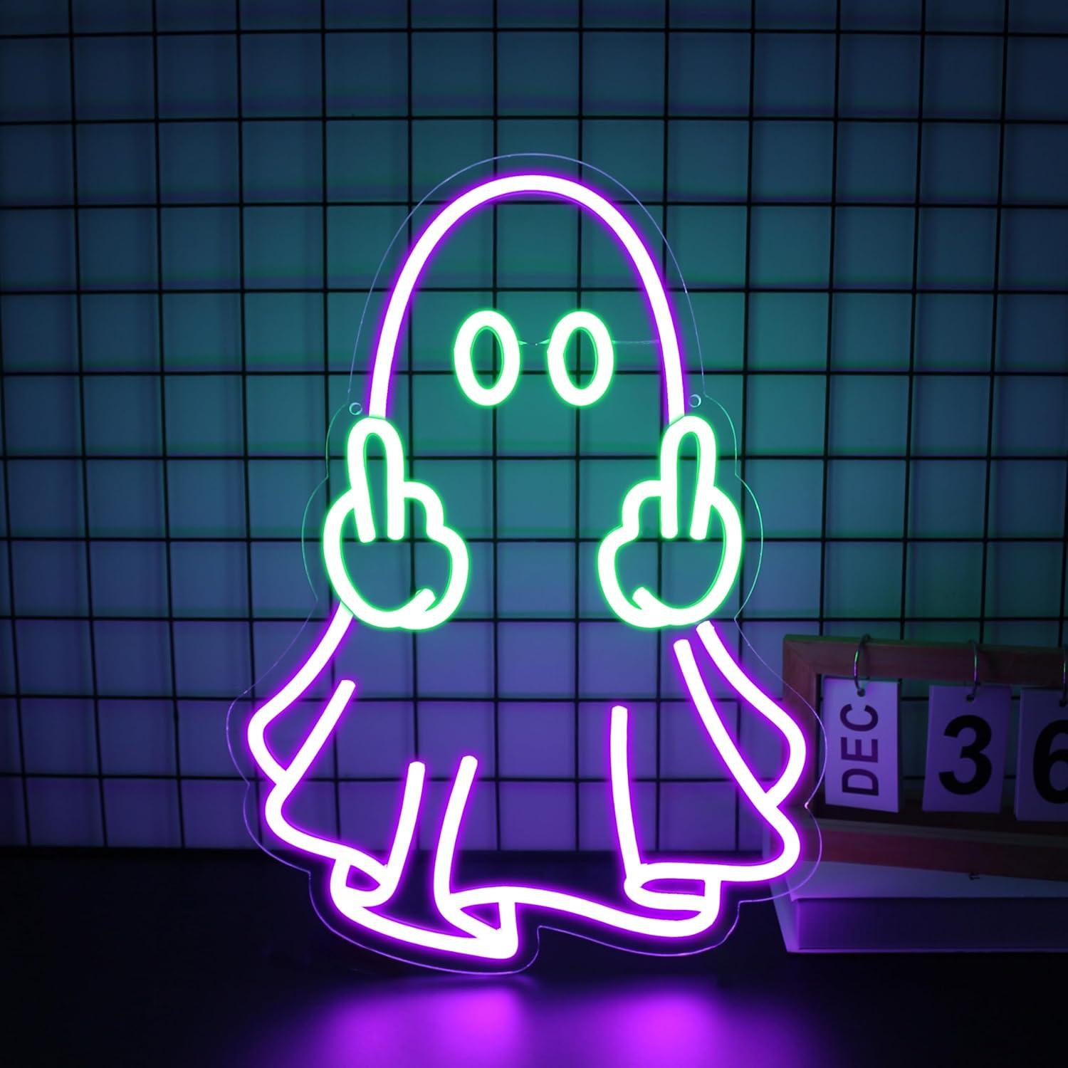 Home Bar Signs - Ghost Neon Sign USB Powered LED