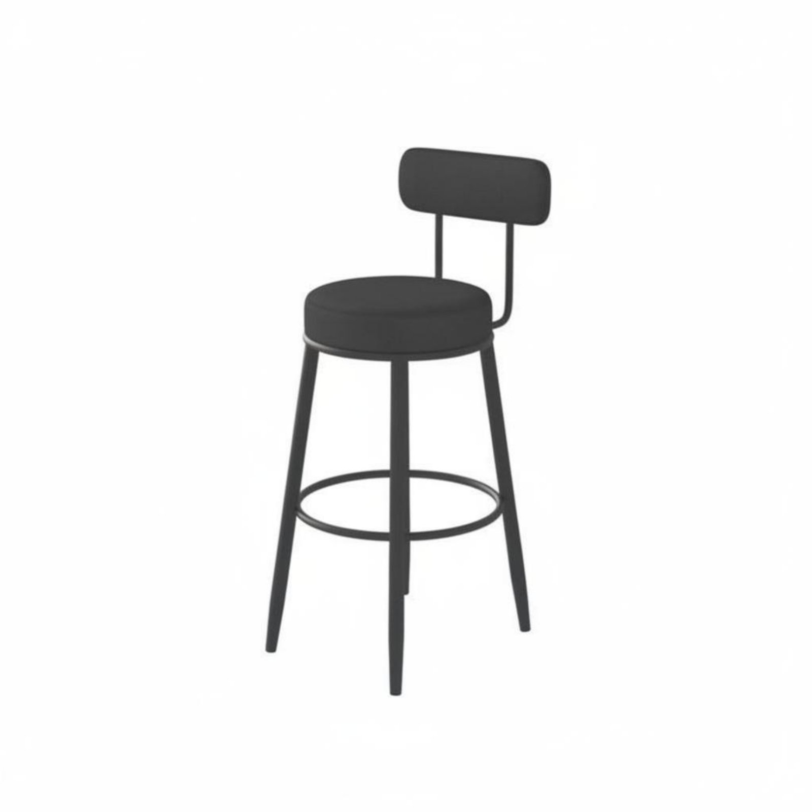 Home Bar Seating - Upholstered Stool with Low Rear Rest