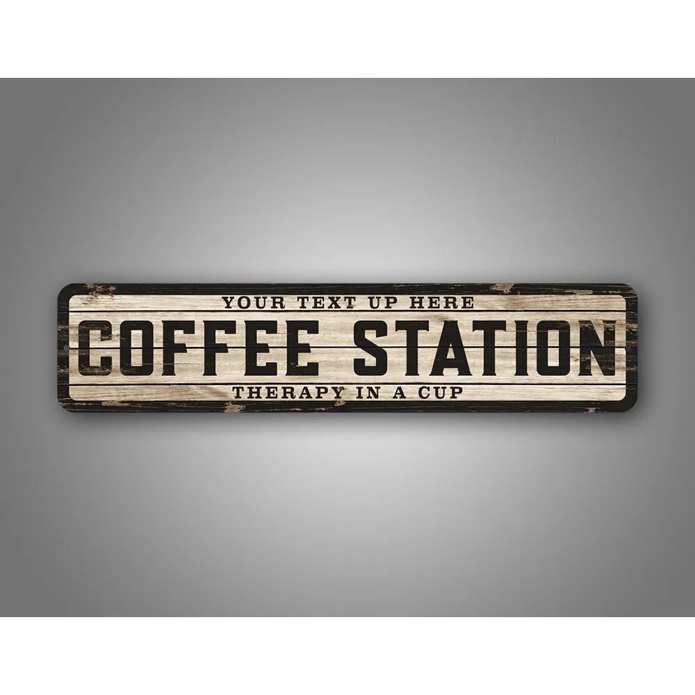 Home Bar Cafe - Custom Text Logo Weathered Wood Sign