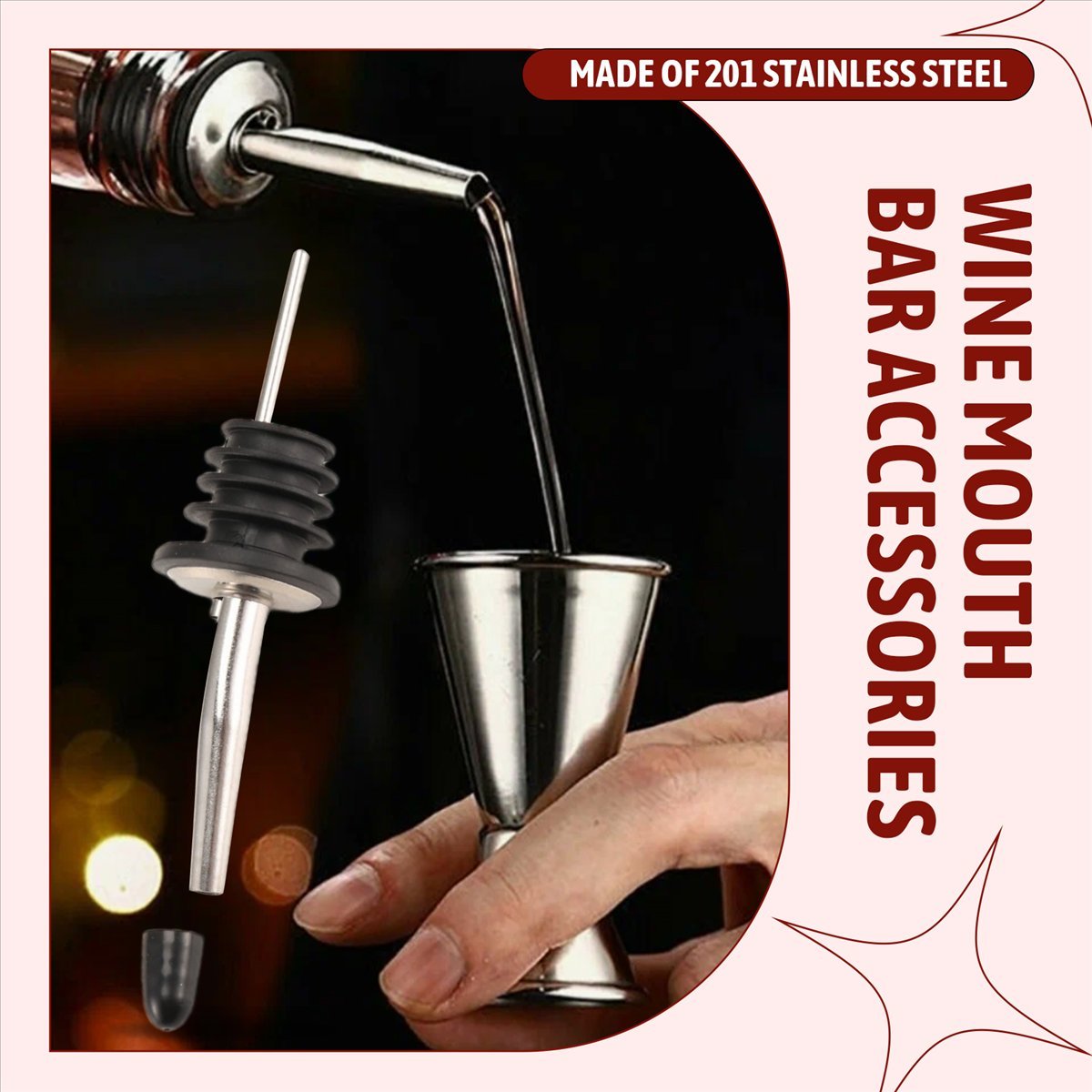 Speed Pourer Cap - REST 6Pcs Stainless Steel Pourers,Speed Pourer,