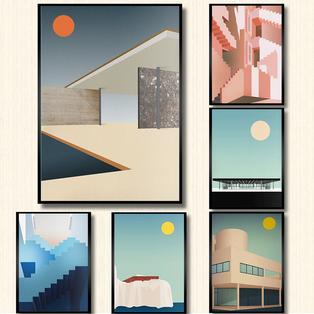 Home Barcelona - 1pc frameless Modern Minimalist Wall Art,