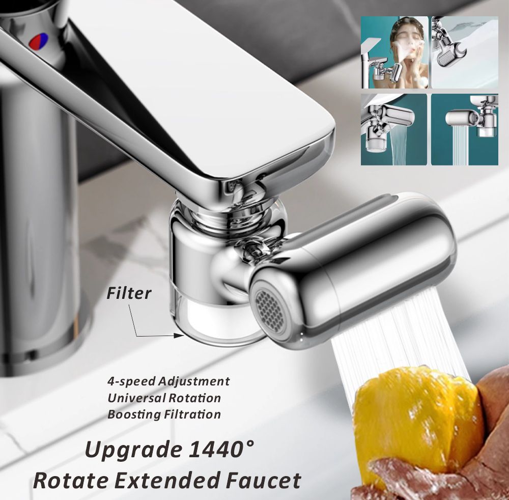 Home Bar Sink - New Metal 1440°Universal Rotation Filter Faucet