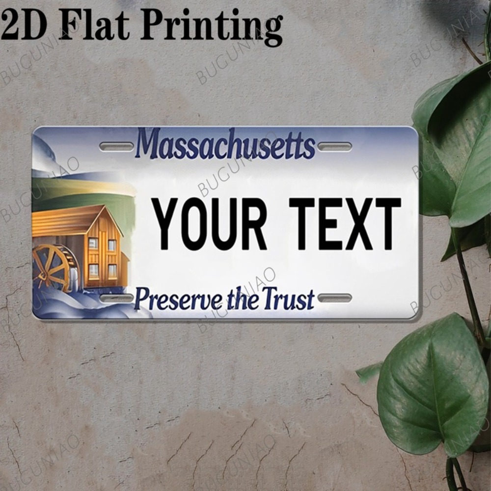 Home Bar Cafe - 2D Flat 1pc Custom Massachusetts Plaque