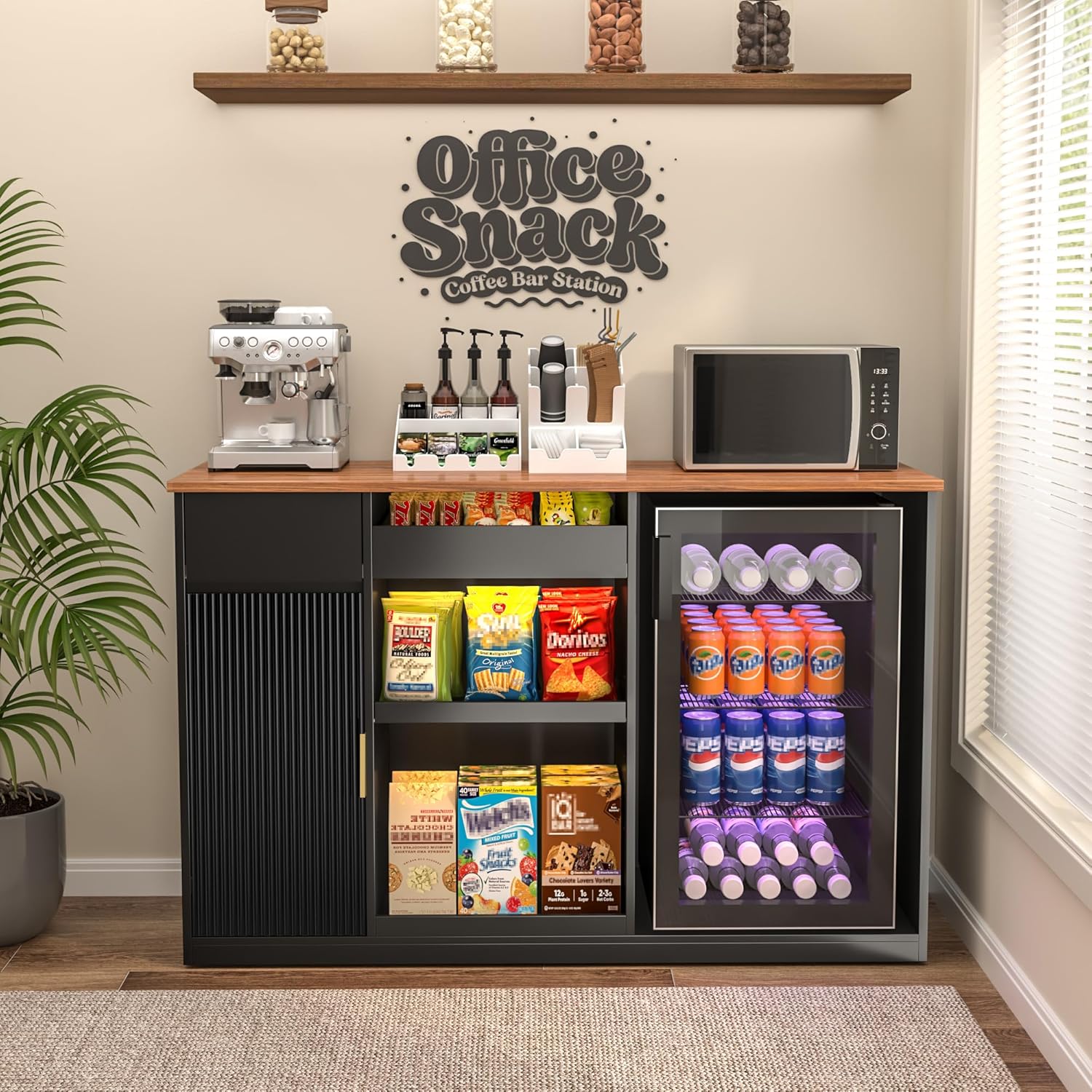 Home Bar And Fridge - Snack Bar Cabinet with Fridge Space