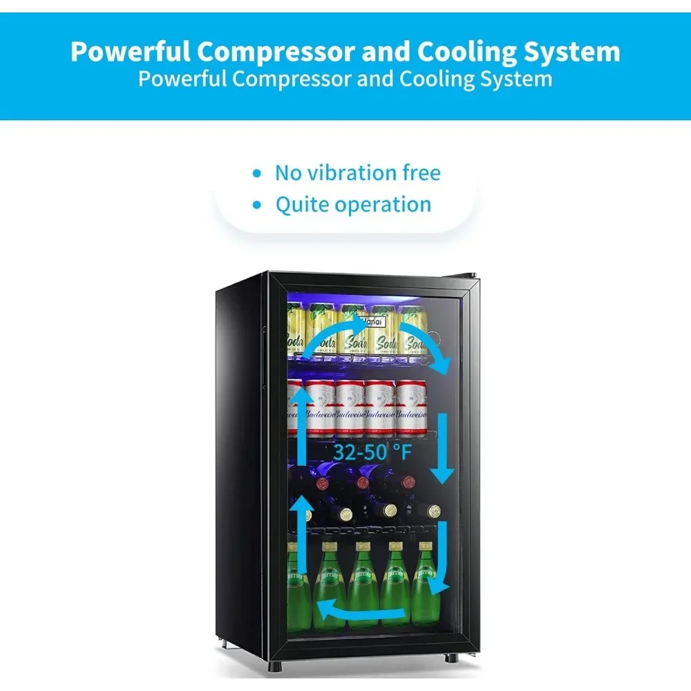 Home Bar And Fridge - -Beverage Refrigerators 120-Can Small Mini Fridge