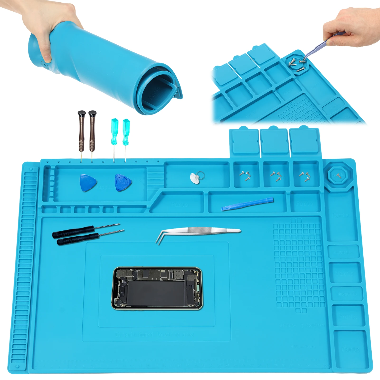 Bar Mat Rubber - 45x30cm Silicone Soldering Mat Heat Resistant