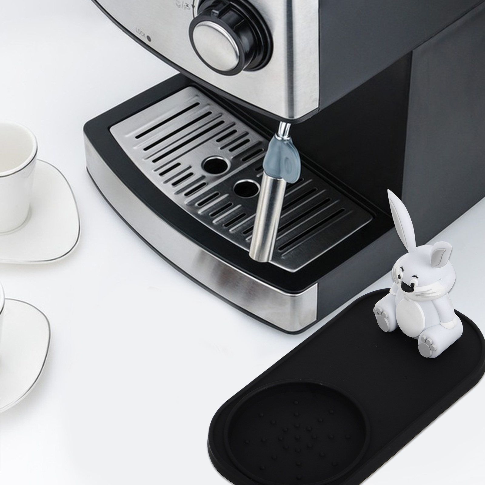 Home Bar And Counter - Bunny Pattern Espresso Tamping Mat Silicone
