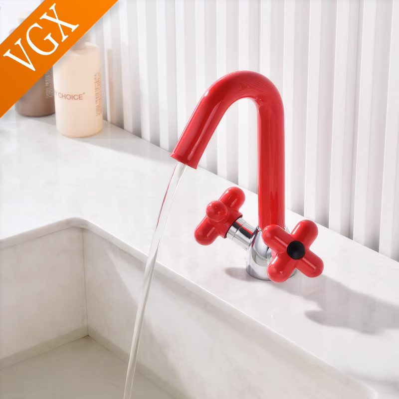 Home Bar Sink - VGX Double-handle Bathroom Faucets Swivel Basin