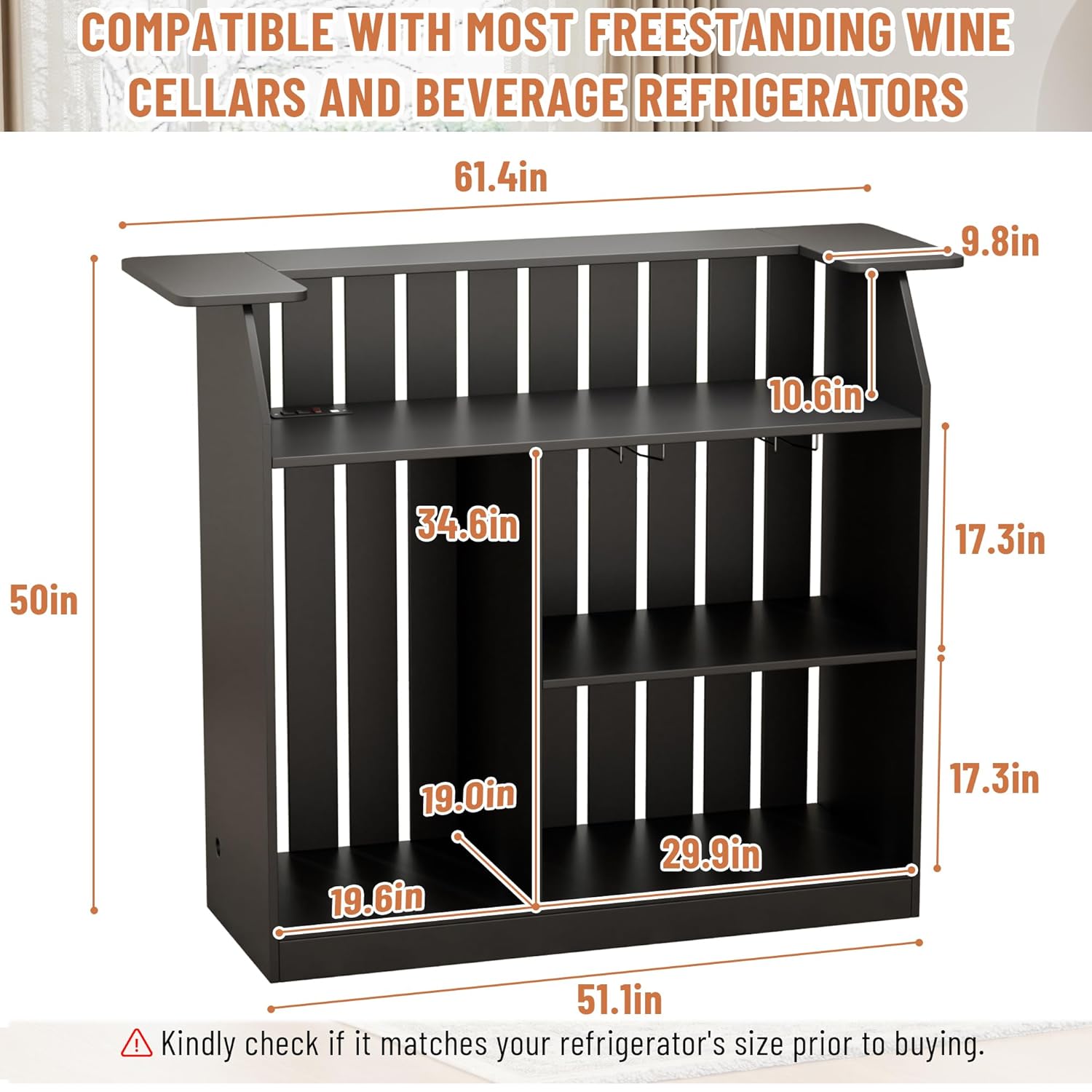 U-Shape Bar Table, Home Bar Un - Home Bar And Fridge ulasan dan harga