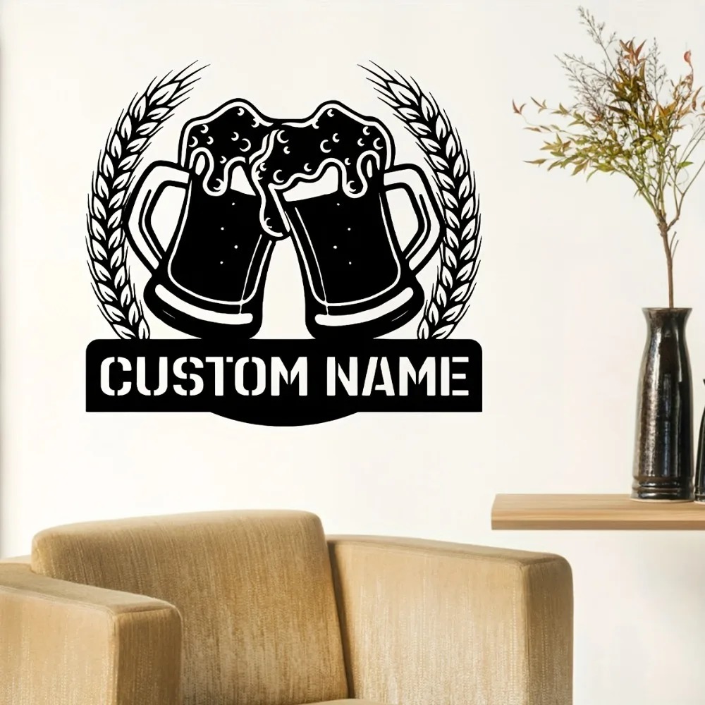 2D Flat Custom Beer Bar Metal  - Home Bar Signs ulasan dan harga