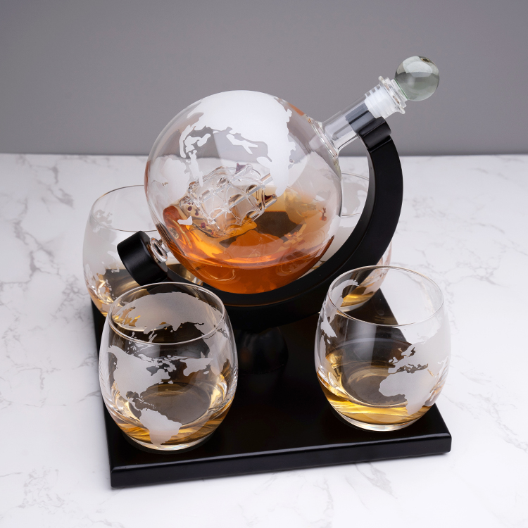 Factory Sale Custom 850ML High - Decanter Globe Set ulasan dan harga