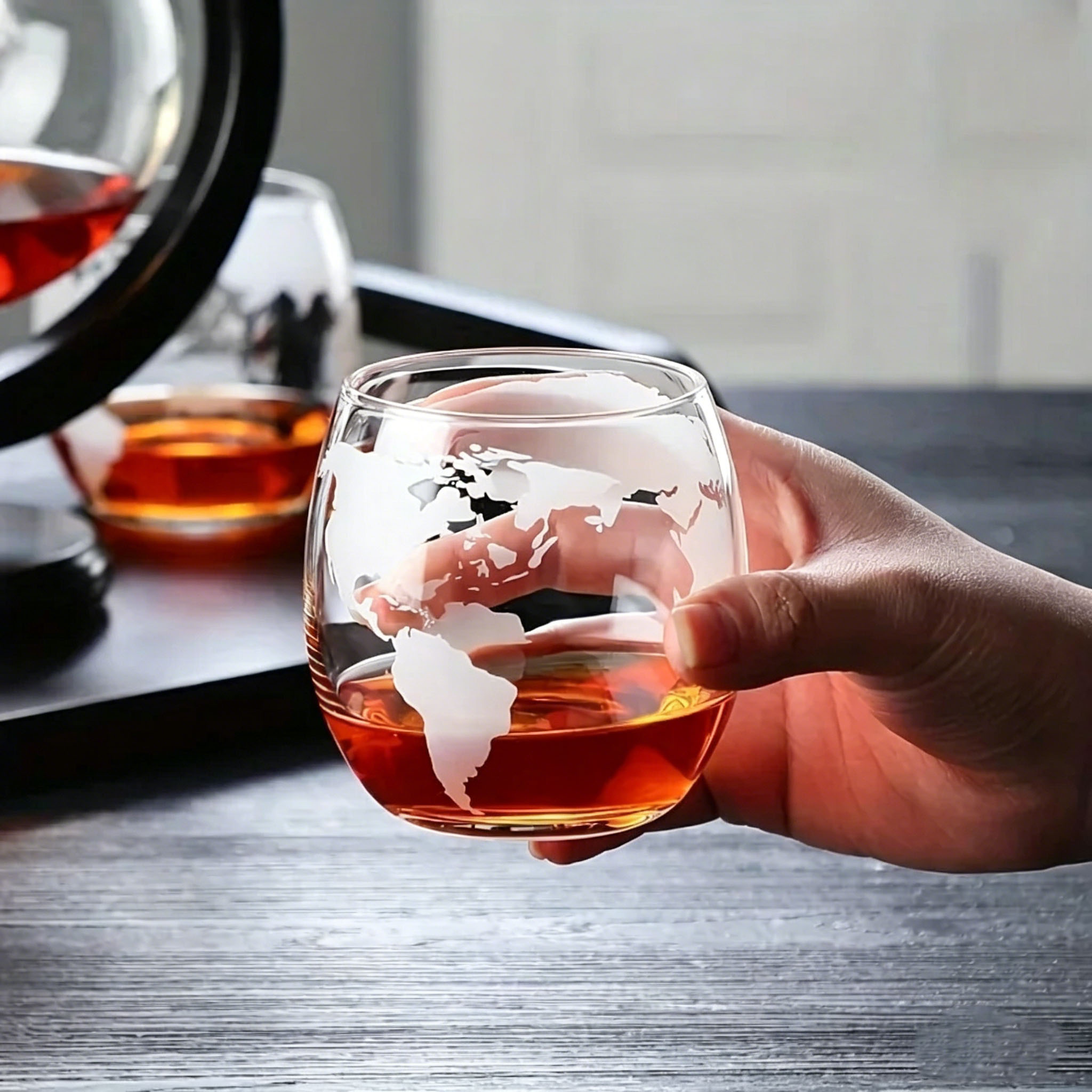 Globe Whiskey Decanter Set Lea - Decanter Globe Set ulasan dan harga