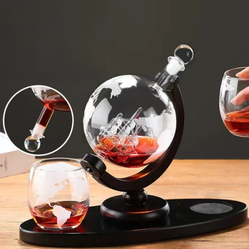 Globe Whiskey Decanter Set Lea - Decanter Globe Set ulasan dan harga