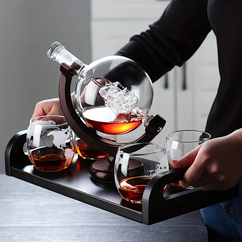 Globe Shaped Whiskey Decanter  - Decanter Globe Set ulasan dan harga