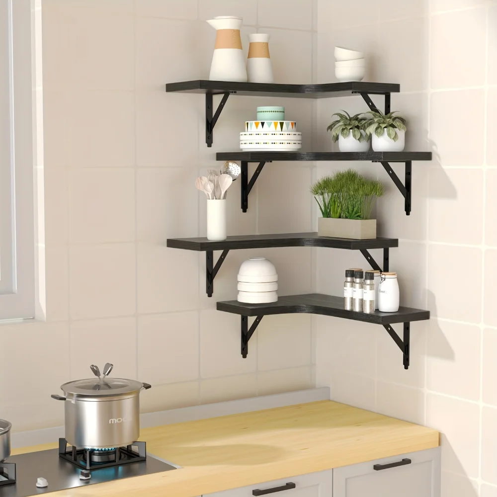 Natural Wood Grain Floating Sh - Home Bar Shelf ulasan dan harga