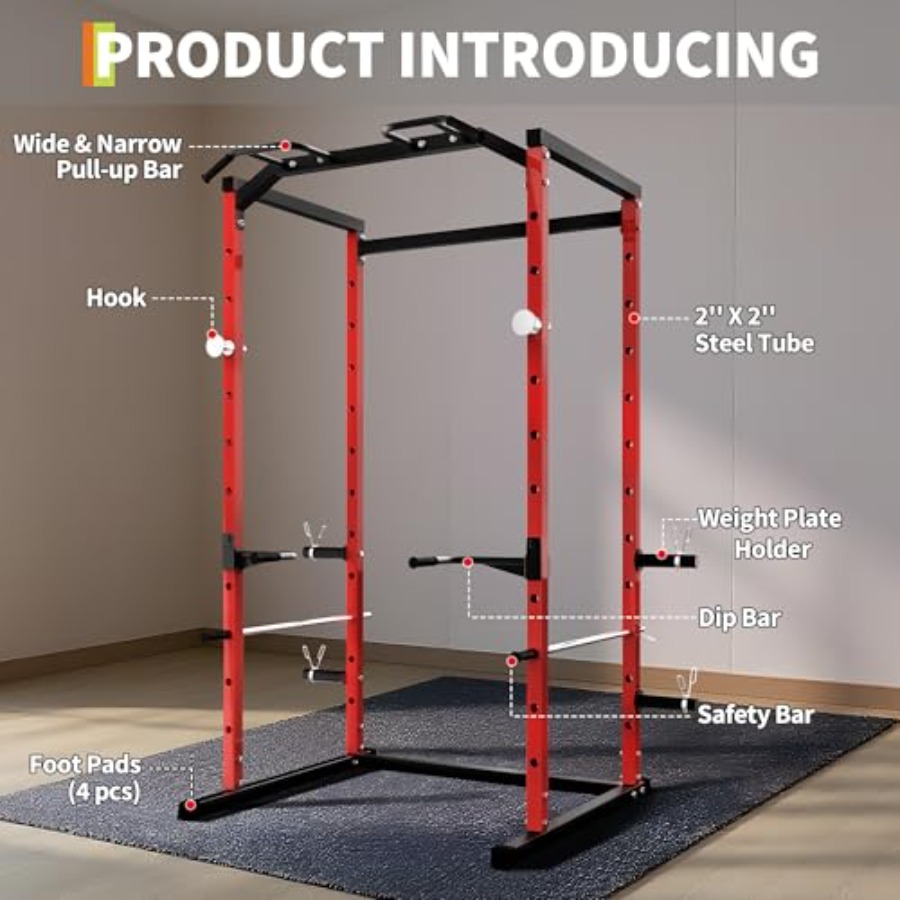 Heavy-Duty Power Cage with Pul - Home Bar And Gym ulasan dan harga