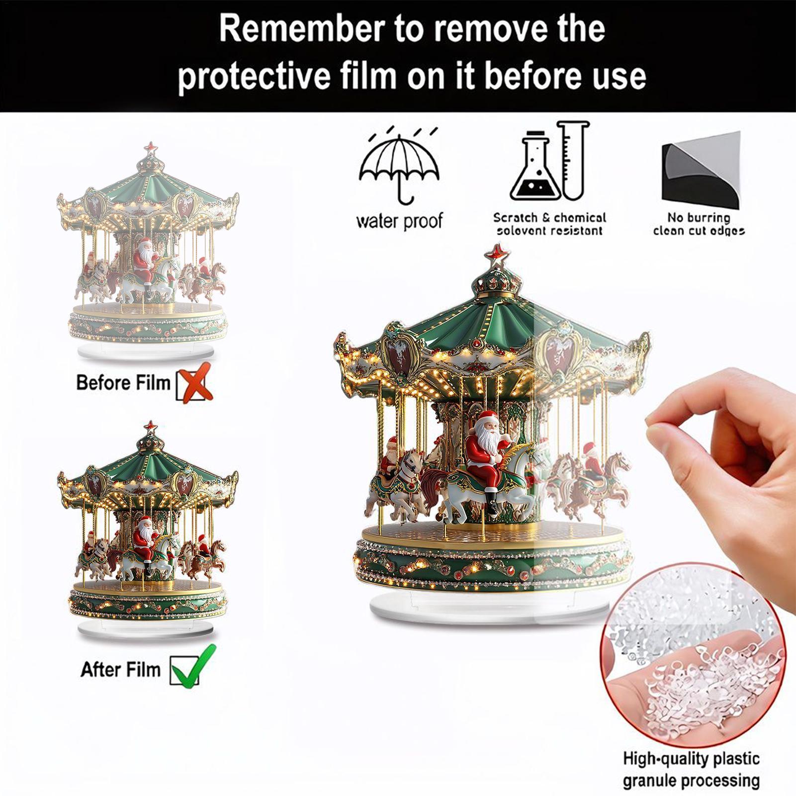 Christmas Carousel Acrylic 2D  - Home Bar Shelf ulasan dan harga