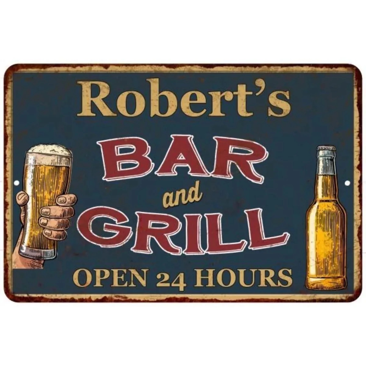 Custom Text Bar & Grill Metal  - Home Bar Signs ulasan dan harga