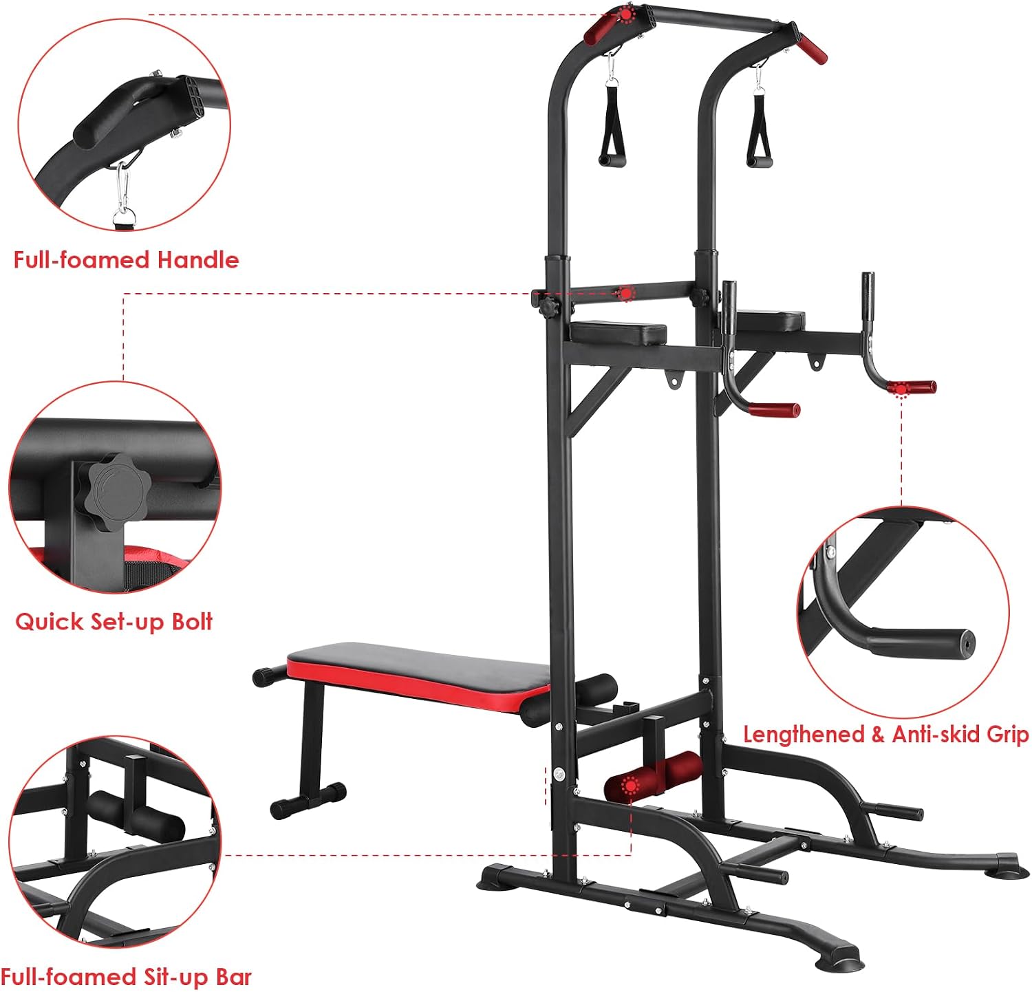 Power Tower with Bench, Pull U - Home Bar And Gym ulasan dan harga