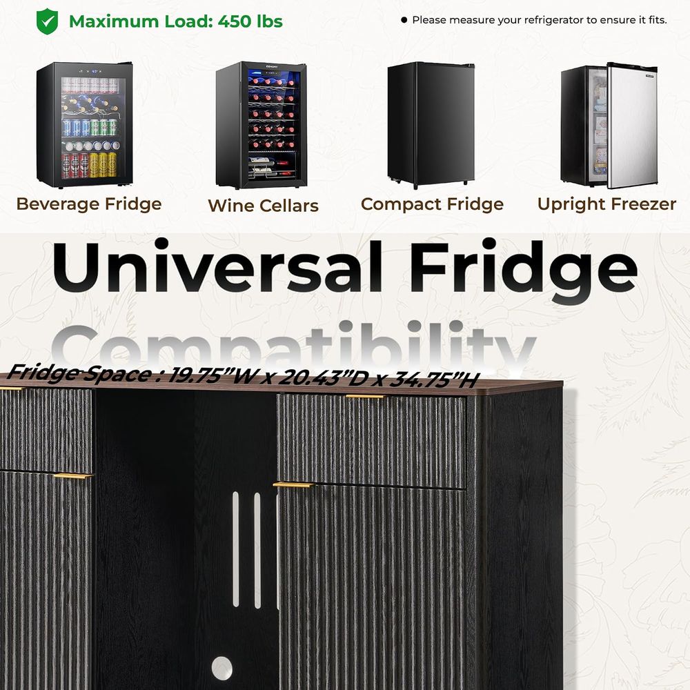 60 Coffee Bar Cabinet with Min - Home Bar And Fridge ulasan dan harga