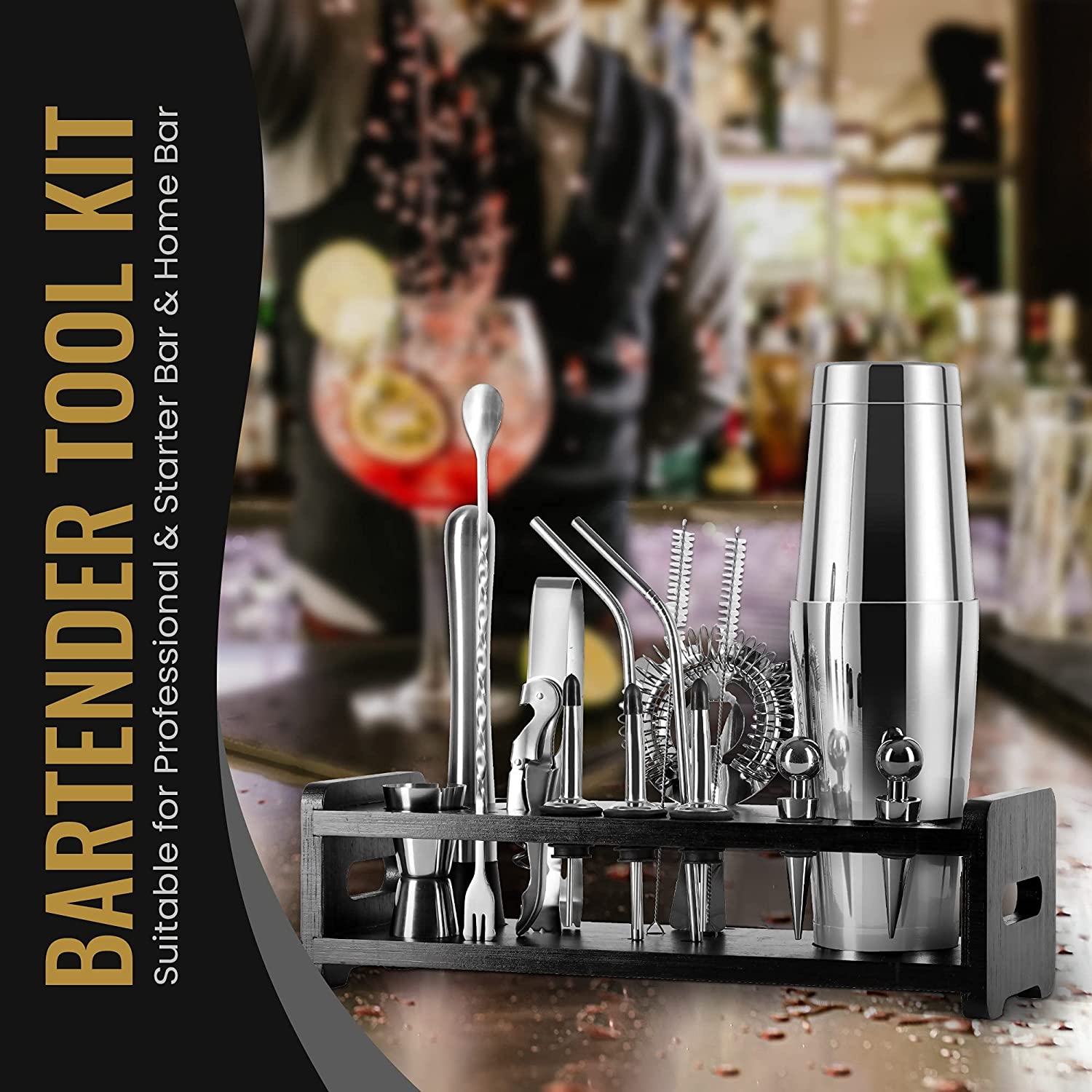 stllCocktail Shaker Set 18 Pie - Boston Shaker Set ulasan dan harga