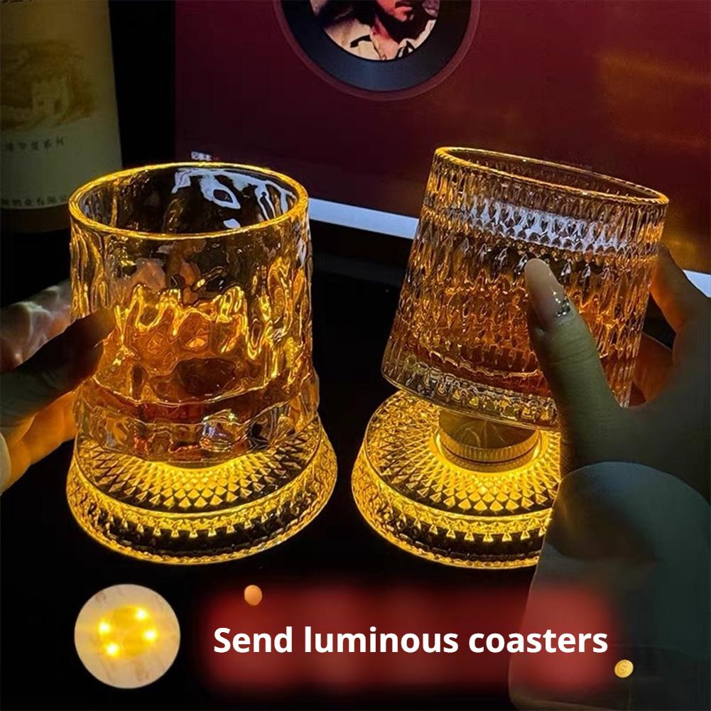 360° Rotating Whiskey Glass wi - Old Fashioned Glass ulasan dan harga