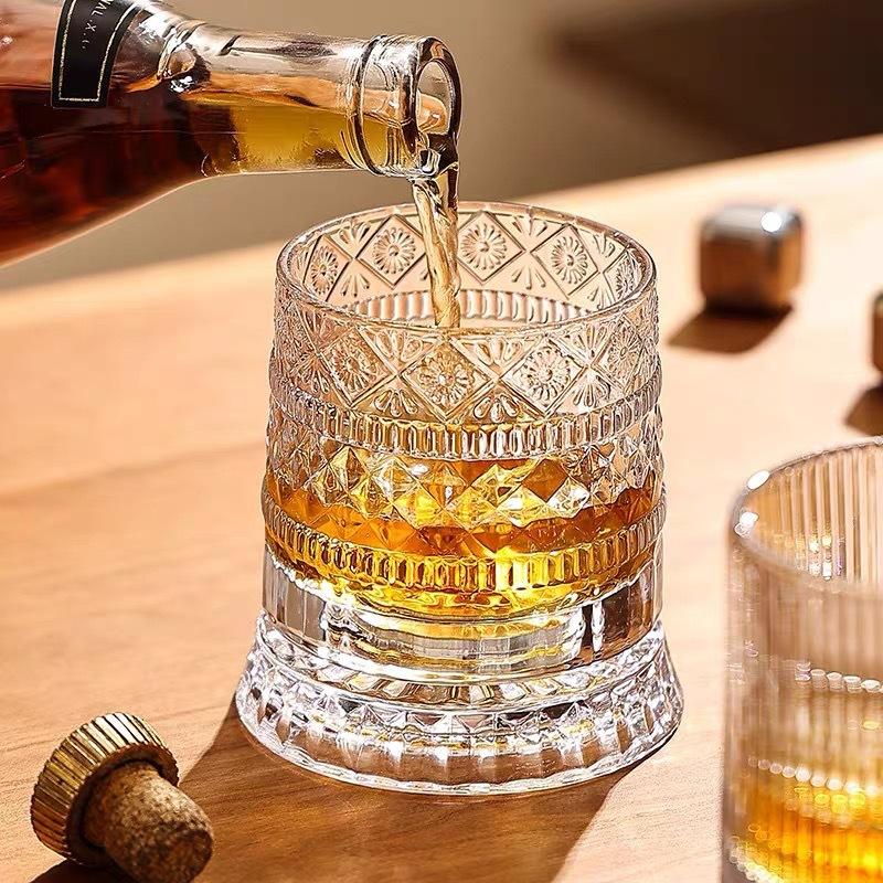 360° Rotating Whiskey Glass wi - Old Fashioned Glass ulasan dan harga