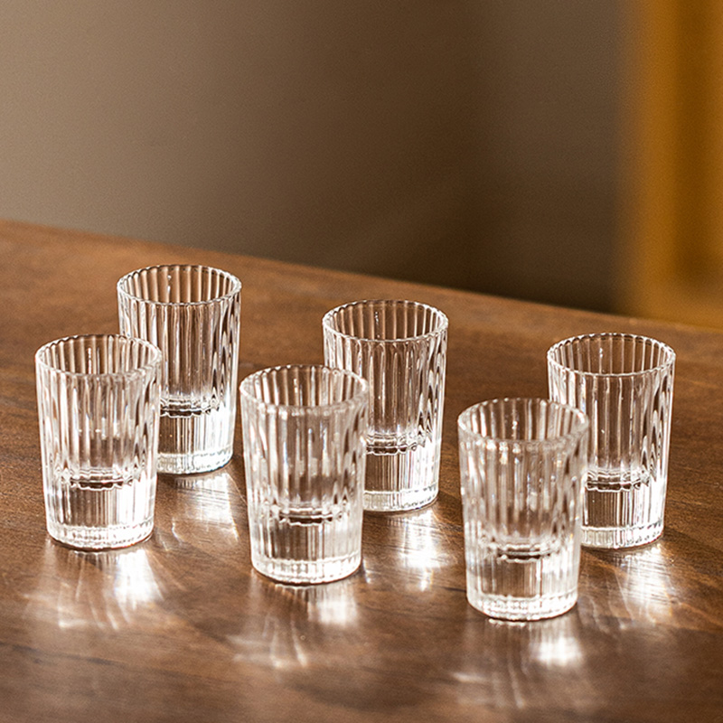 6pcs Set 20ml Striped Foreign  - Old Fashioned Glass ulasan dan harga