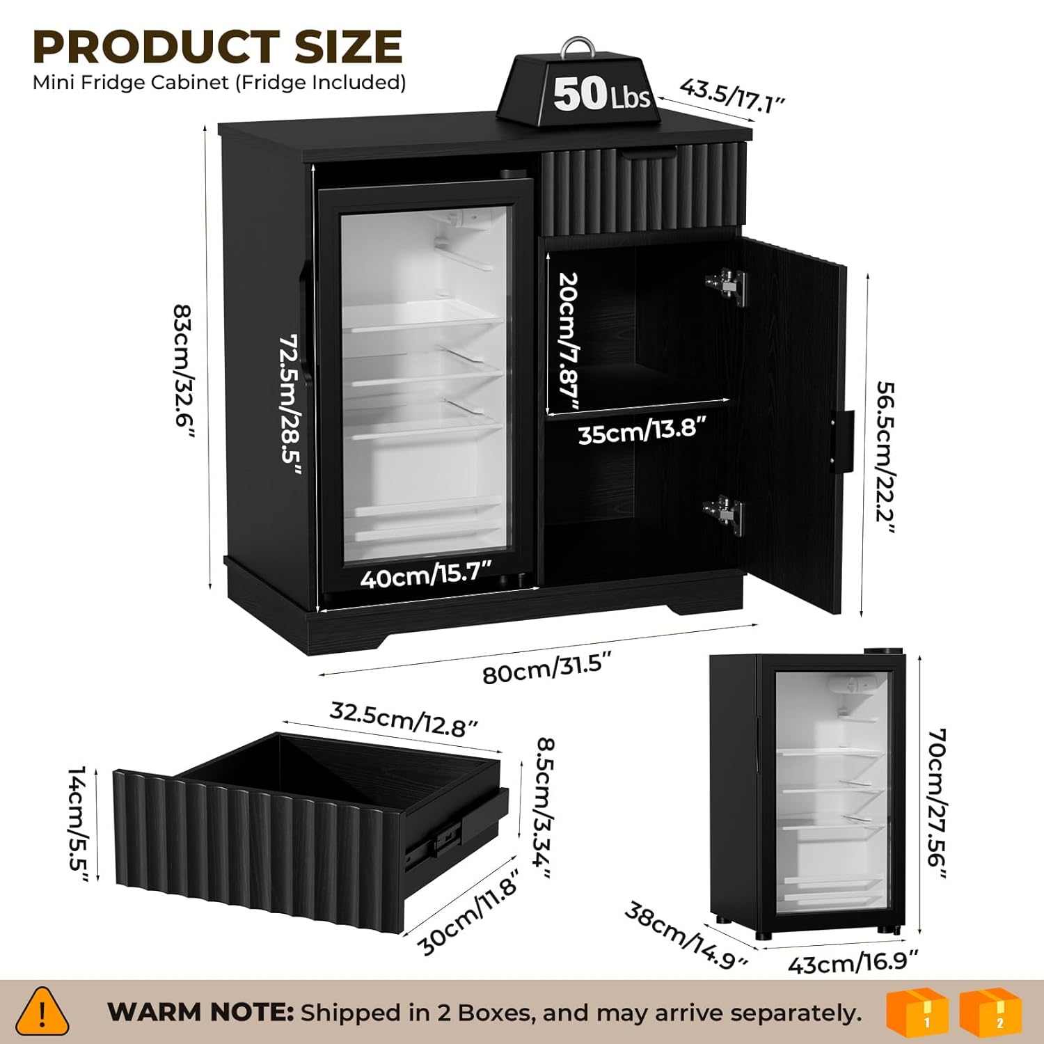 Fluted Coffee Bar Cabinet with - Home Bar And Fridge ulasan dan harga