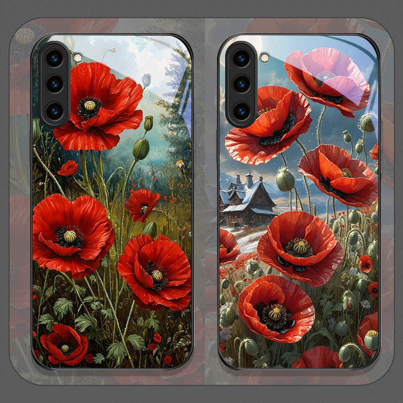 Retro Poppy Flower Bloom Hot R - Old Fashioned Glass ulasan dan harga