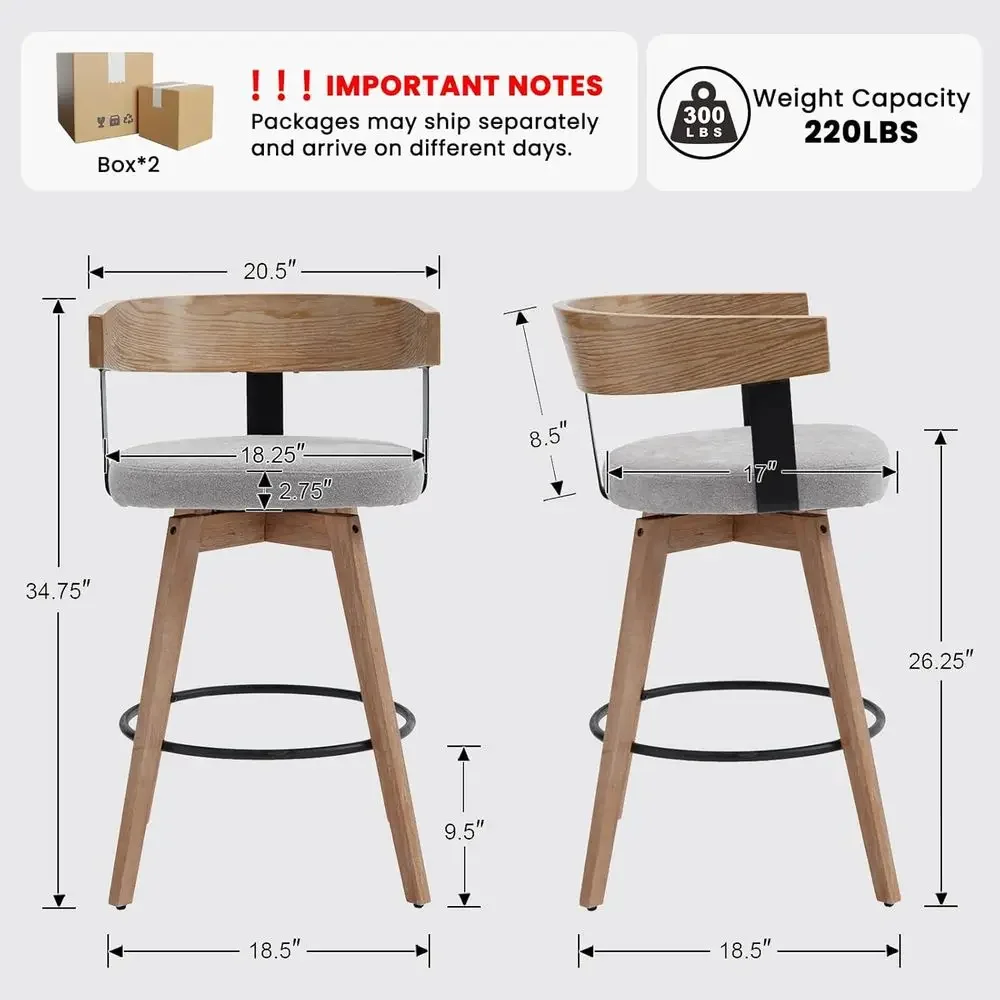 Set of 2, 26 Grey Linen-Uphols - Home Bar And Counter ulasan dan harga
