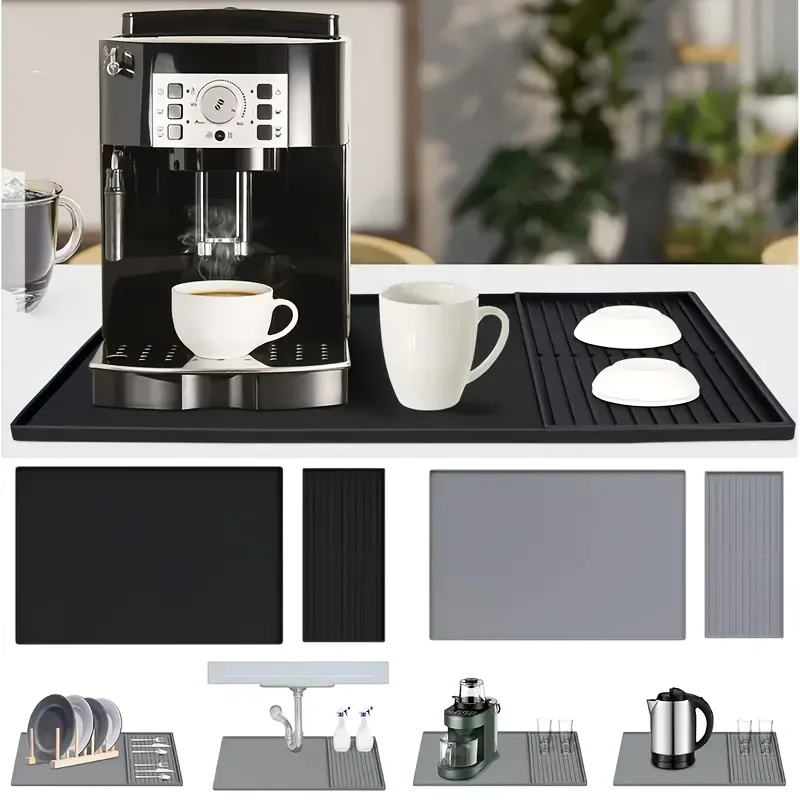 2-in-1 Silicone Coffee Bar Mat - Home Bar And Counter ulasan dan harga