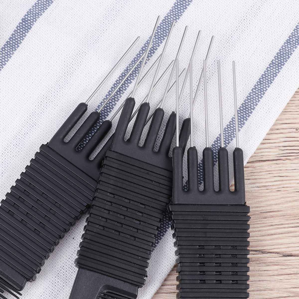3Pcs Hair Combs Black Plastic  - Home Barber ulasan dan harga