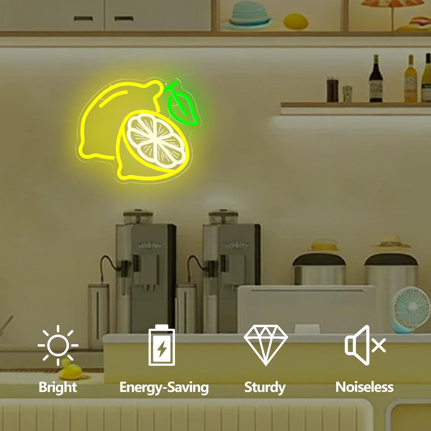 Lemon Neon Sign Dimmable LED L - Home Bar Signs ulasan dan harga