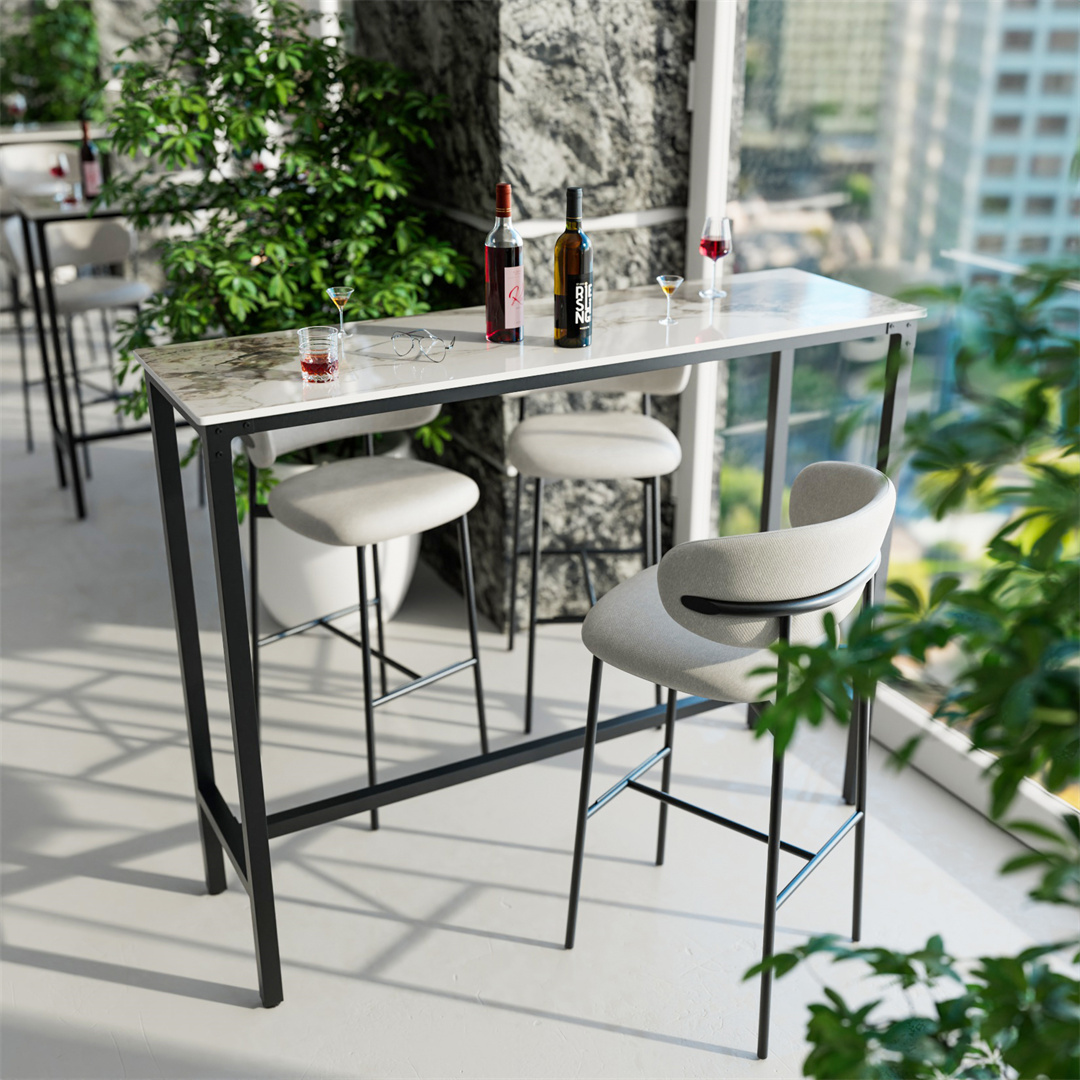 LUVODI Black Bar Table with Wh - Home Bar And Counter ulasan dan harga