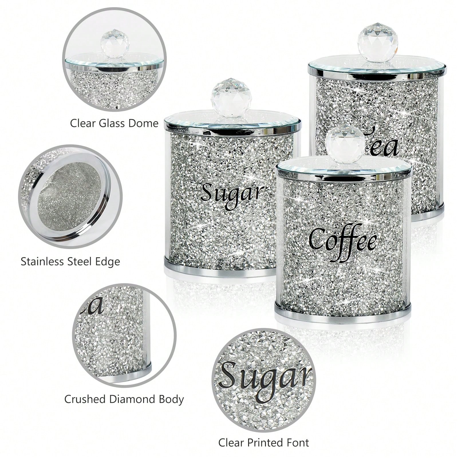 Coffee Sugar Tea Canister Set  - Home Bar Set ulasan dan harga