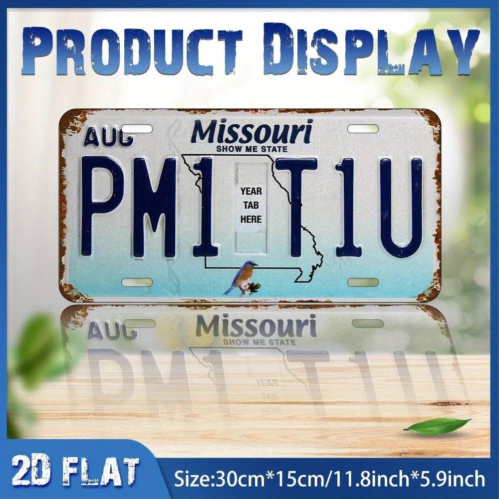 2D Flat Retro Missouri Blue Bi - Home Bar Signs ulasan dan harga