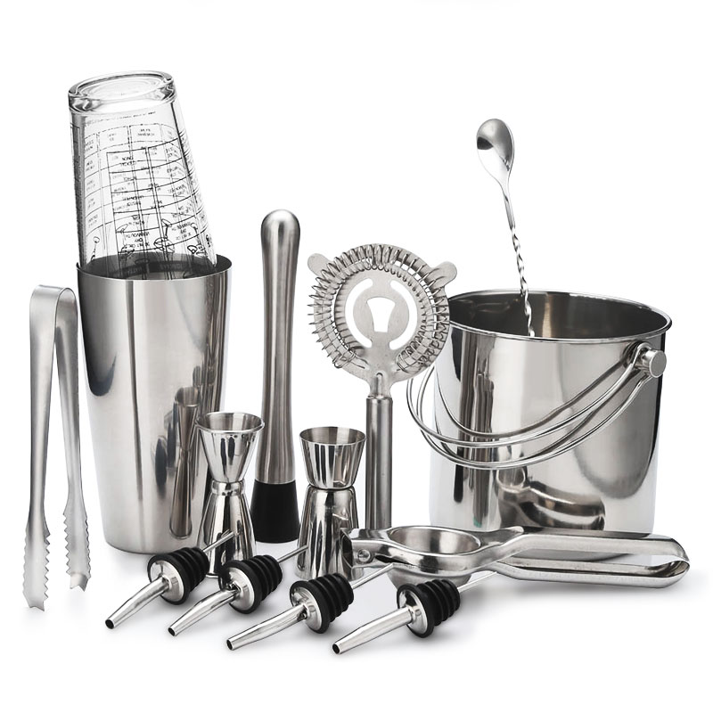 Cocktail Shaker Bar Set Stainl - Boston Shaker Set ulasan dan harga