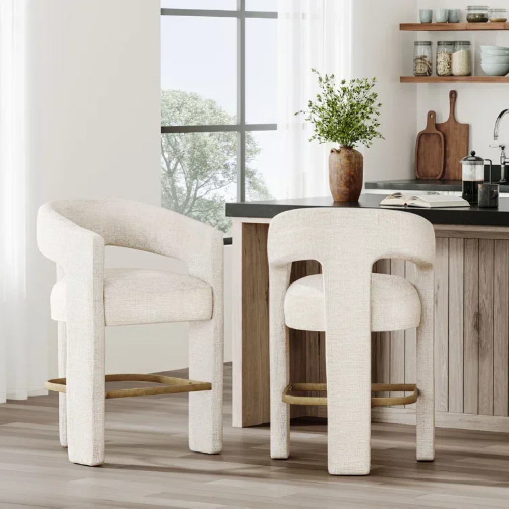 Modern Upholstered Counter Sto - Home Bar And Counter ulasan dan harga