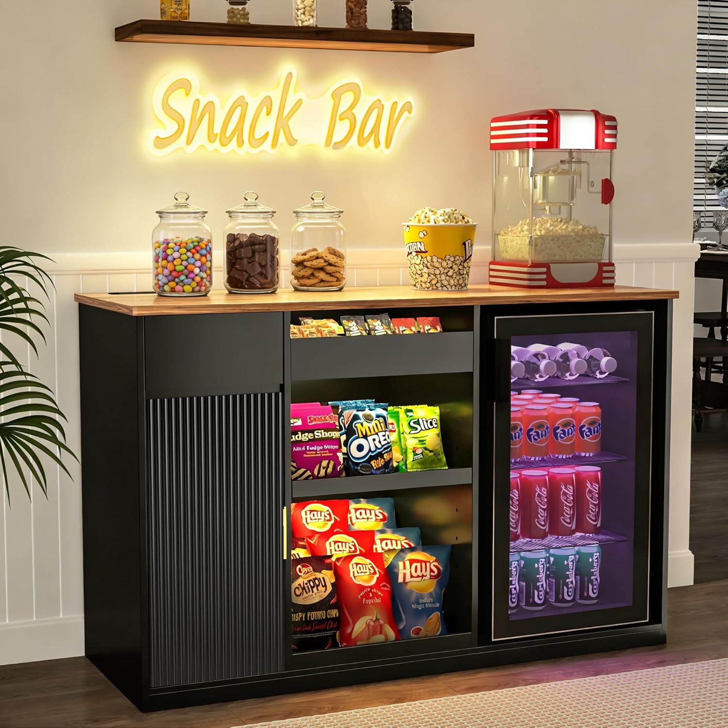 Snack Bar Cabinet with Fridge  - Home Bar And Fridge ulasan dan harga