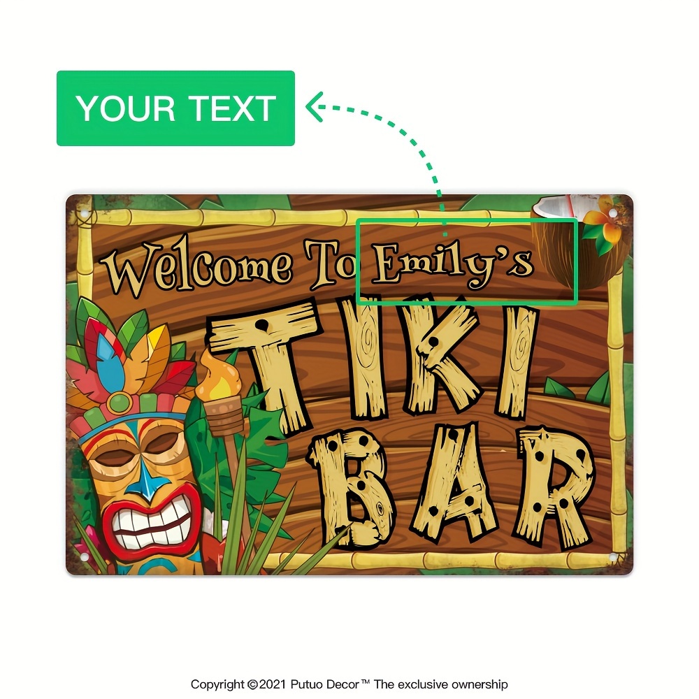 Custom  Decor Tiki Bar Sign, P - Home Bar Signs ulasan dan harga