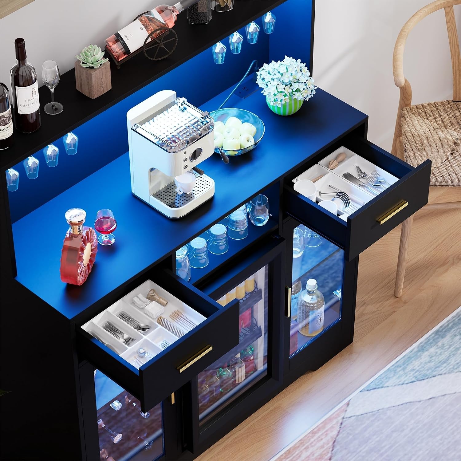 Mini Fridge Cabinet with Stora - Home Bar And Fridge ulasan dan harga
