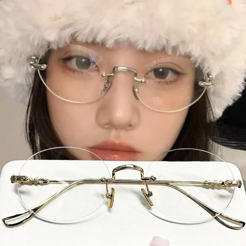 1/2Pcs Rimless Oval Glasses fo - Old Fashioned Glass ulasan dan harga