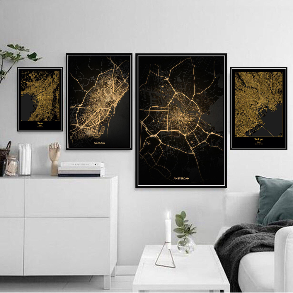 Poster Prints Amsterdam Tokyo  - Home Barcelona ulasan dan harga