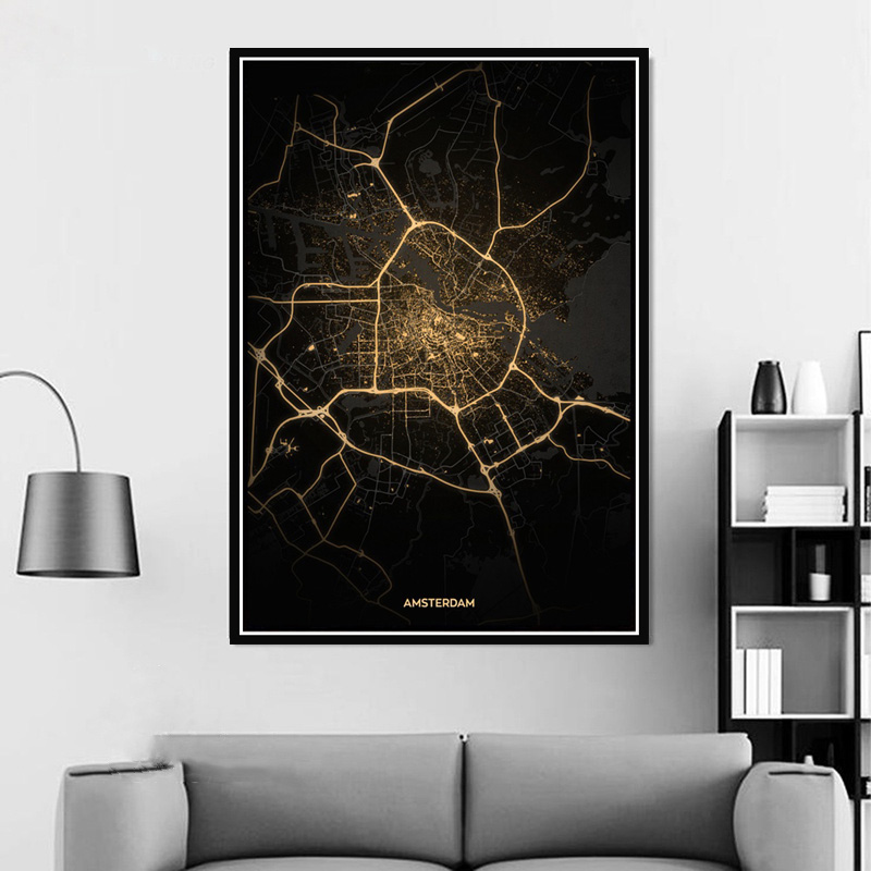 Poster Prints Amsterdam Tokyo  - Home Barcelona ulasan dan harga