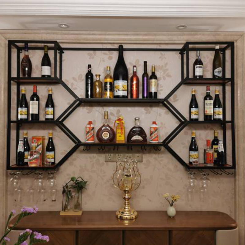 Metal Shelves Wine Cabinet Liv - Home Bar Shelf ulasan dan harga
